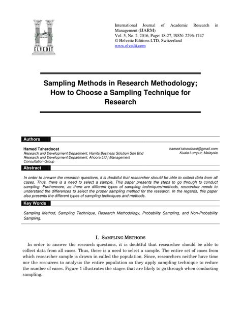 Methodology Sample In Research Research Support Research Methodology