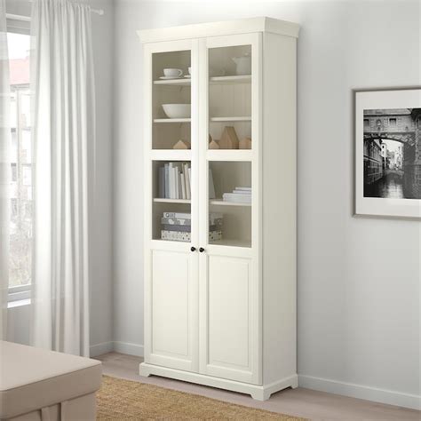 Liatorp Bookcase With Glass Doors White 96x214 Cm Ikea