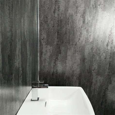 grey metallic large bathroom shower panels wet wall cladding 10mm thick pvc 2 4m ebay