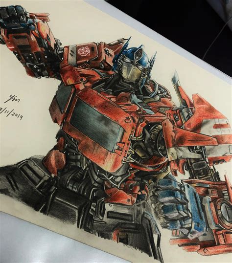 G1 Optimus Prime Pencil Drawing Transformers