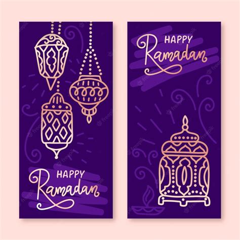 Free Vector Hand Drawn Ramadan Banners