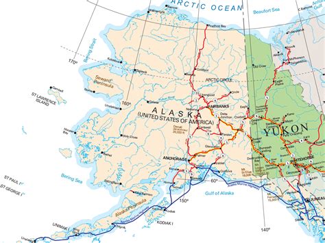 Alaska road & highway maps. Alaska Map