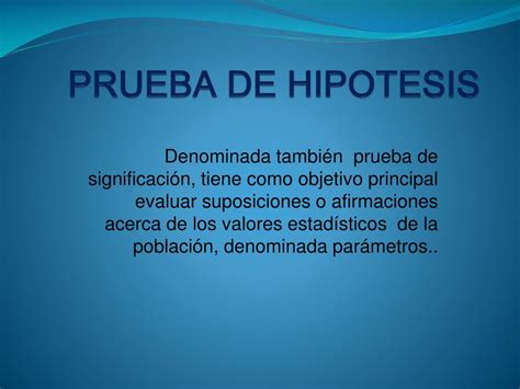 Ppt Prueba De Hipotesis Powerpoint Presentation Free Download Id