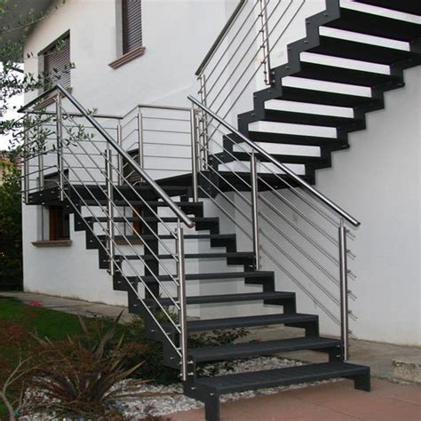 Outdoor Residential Steel Stairs Metal Customized Staircase