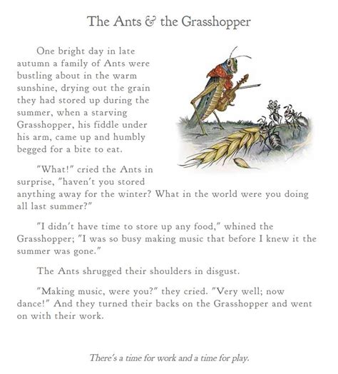 Maycintadamayantixibb Ant And The Grasshopper Story Moral Lesson