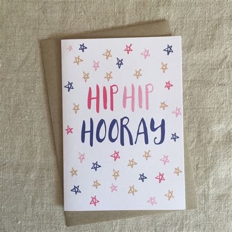 Hip Hip Hooray Star Card Pink Paddock Store