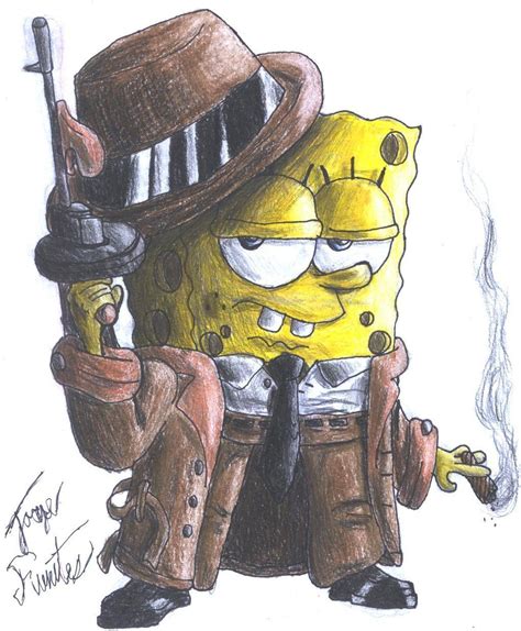 spongebob gangster wallpaper with a gun