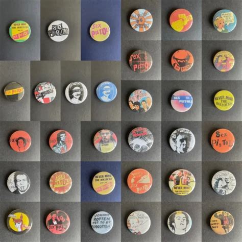 Sex Pistols Pin Button Badges 32mm Size Vintage Punk Band Badges