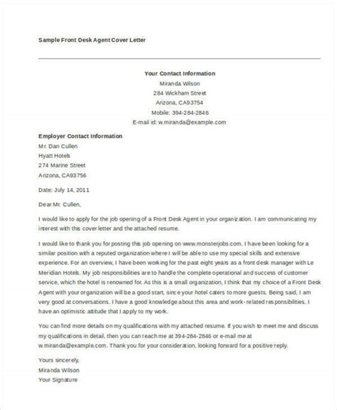 Often, they work nontraditional hours because computer support must be available around the clock. 11+ Front Desk Cover Letter Templates - Free Sample, Example Format Download | Free & Premium ...
