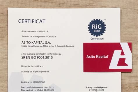 Certificat Iso 90012015 Asito Kapital