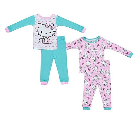 Sanrio Girls Hello Kitty Pajamas 2 Pack Of 2 Piece Long Sleeve Pajama Set Pinkmint 18m