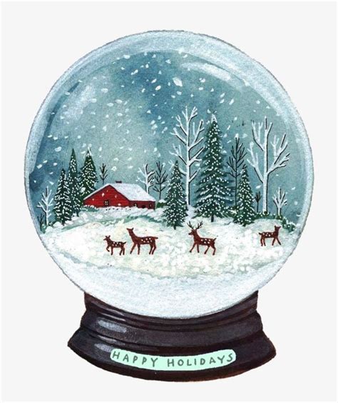 Snow Globe Clipart Christmas Paintings Christmas Watercolor