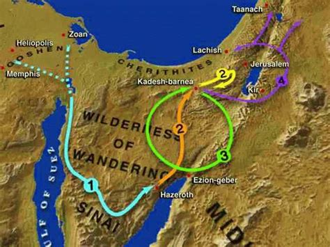 Exodus And Wilderness Wanderings Map