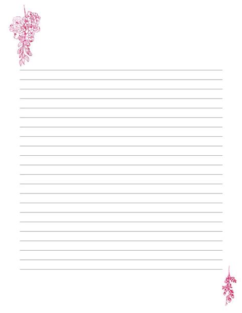 Red Floral Writing Papers Writing Paper Printable Stationery Writing