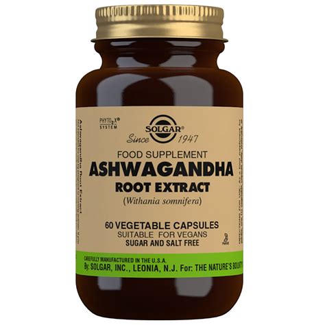Solgar Ashwagandha Root Extract 60 Vegetable Capsules PHARMFETCH CY
