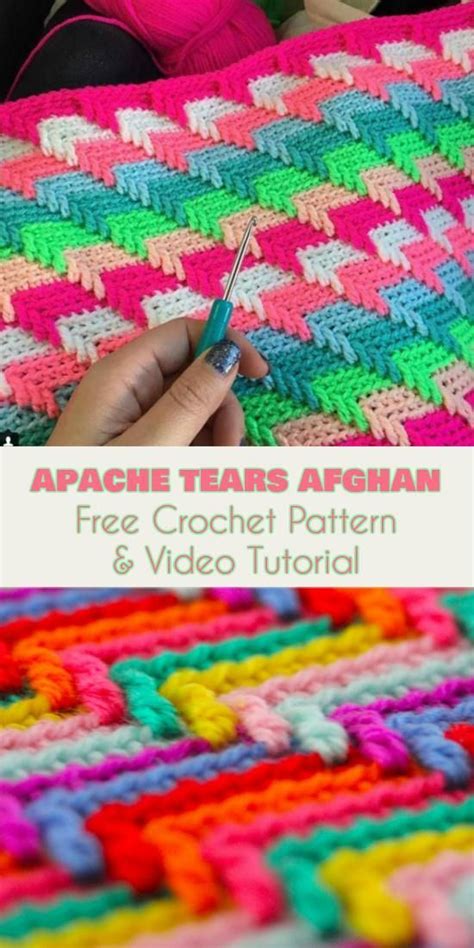 Apache Tears Afghan Free Crochet Pattern And Video Tutorial Padrões