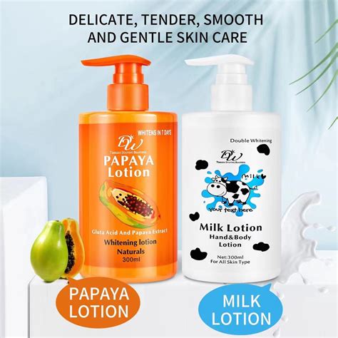 dw papaya lotion w gluta acid and papaya extract 300ml and dw milk whitening handandbody lotion