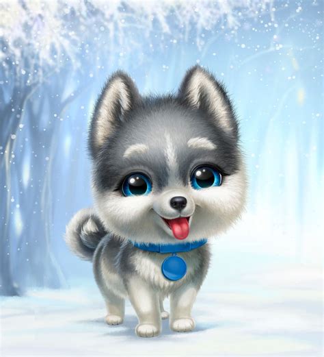 Husky Puppy On Behance Cute Animal Drawings Cute Animals Images