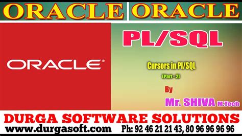 Oracle Cursors In Pl SQL Part 2 By Siva YouTube