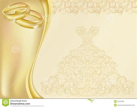 Wedding Invitation Card With Two Golden Rings Royalty Free Stock Image