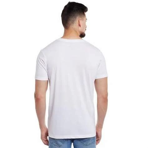 Cotton Half Sleeve Men White Plain T Shirt Size S Xxl At Rs 149 In