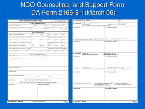 Ppt Introduction To The New Nco Counseling And Support Form Da Form