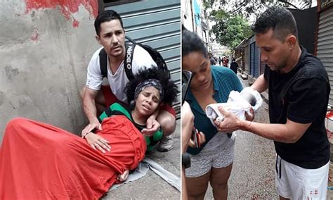 Pictured Desperate Mother Forced To Give Birth On Rio De Janeiro Sidewalk