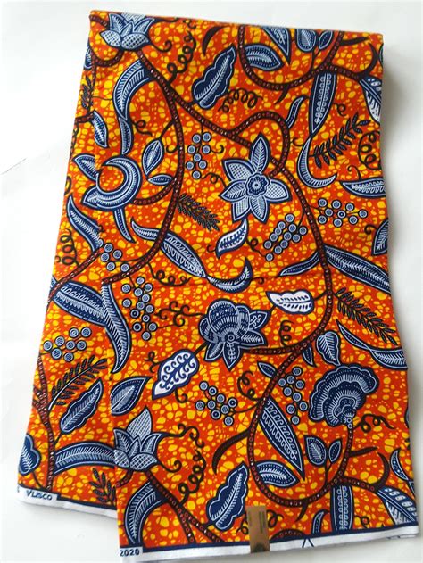 Quality Ankara Fabric Floral Ankara Fabric Orange African Etsy Canada