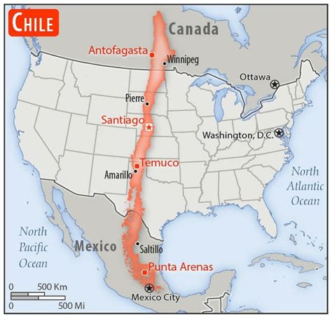 Size Comparison Of Chile To The United States Rmaps