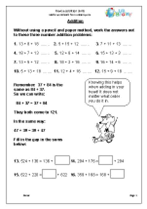 addition maths worksheets for year 5 age 9 10