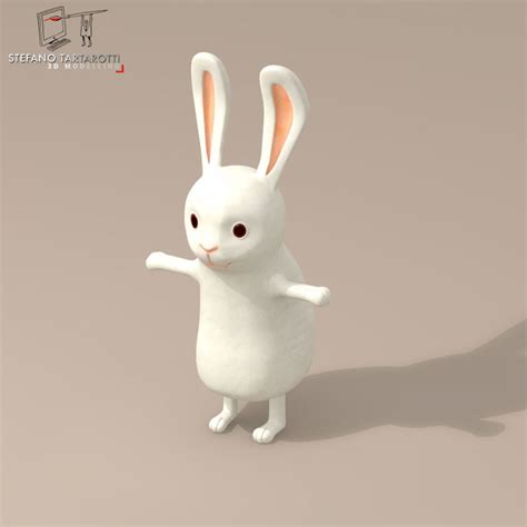 Rabbit Cartoon Character 3d Model Flatpyramid
