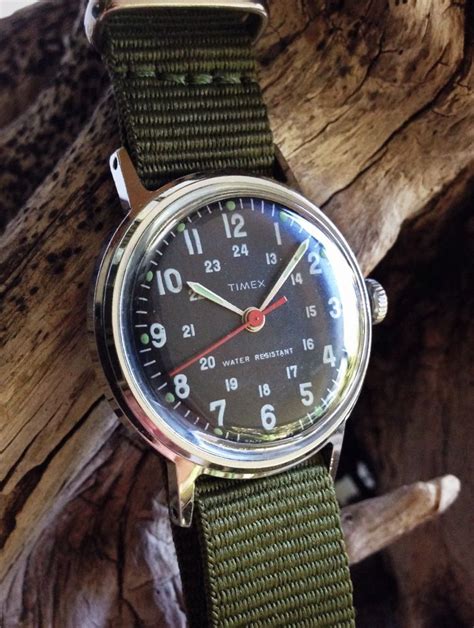 Vintage 1973 Timex Military Style Sprite Mens Mechanical Watch Fully