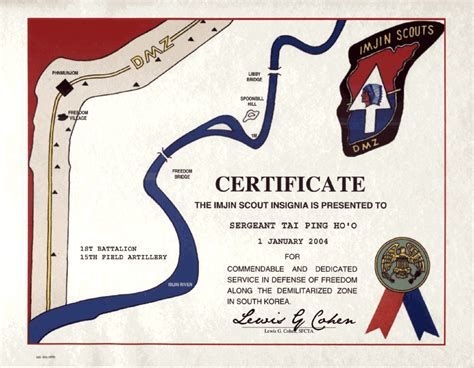 Imjin Scouts Certificate And Id Card