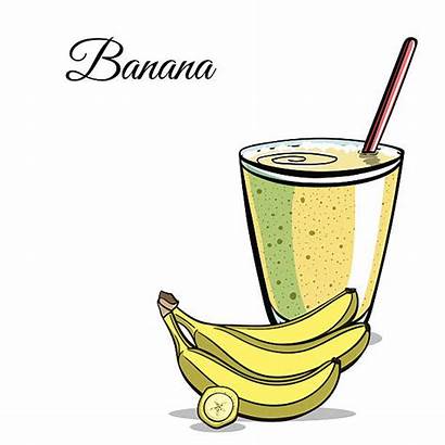 Banana Smoothie Vector Milkshake Clip Illustrations Illustration