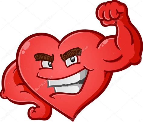 Heart Flexing Muscles Cartoon Character Stock Vector Image By ©aoshlick
