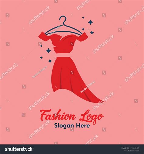 Red Dress Hanger Fashion Logo Design Stock Vector Royalty Free