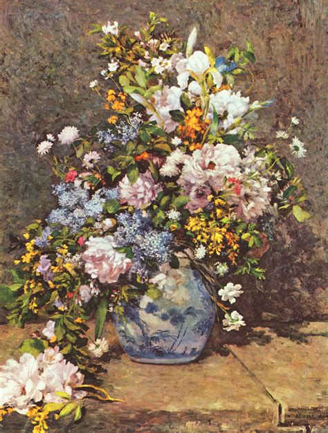 Großbild Pierre Auguste Renoir Stilleben Mit Großer Blumenvase