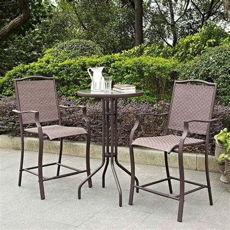 Coral Coast Tuscany Bar Height Bistro Set Seats 2 Outdoor Patio