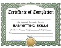 So now, we decided to make a more attractive design than we found. Babysitting Certification Certificate Printable Templates