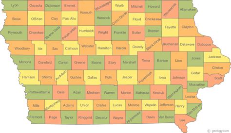 Eastern Iowa County Map