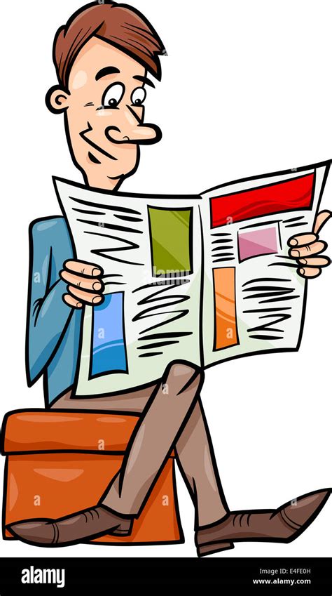 Reading Newspaper Illustration Cut Out Stock Images And Pictures Alamy