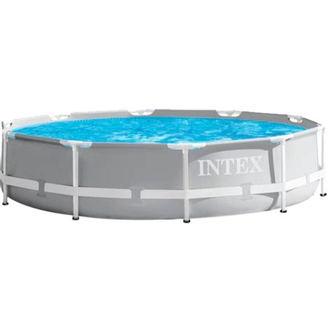 Intex Frame Pool Set Prism Rondo Gn X Cm Schwimmbad Grau Blau Kartuschen