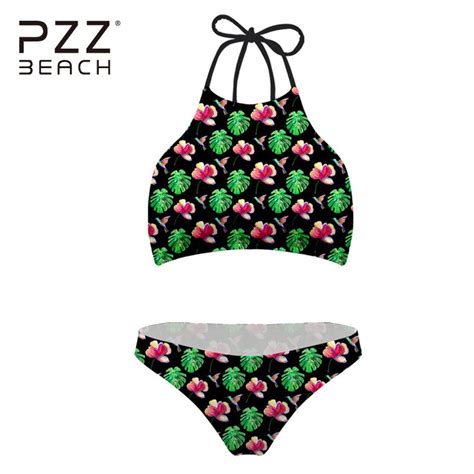 Push Up Bikini Set Halter Swimsuit Tank Top Swimwear Women Bathing Suits Biquini Monokini