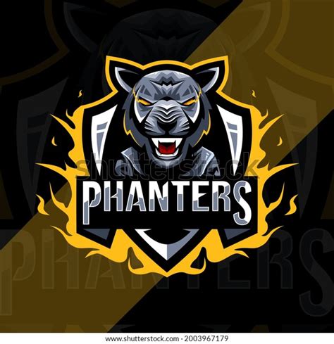 Cute Black Panther Mascot Logo Esport Stock Vector Royalty Free