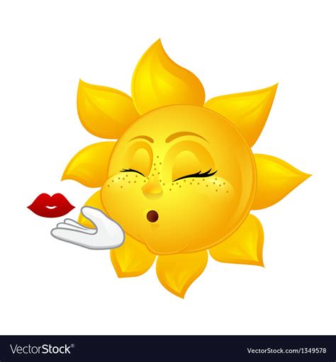 Beautiful Sun Making Air Kiss Royalty Free Vector Image