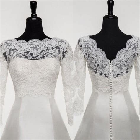 Hot White Ivory Appliques Wedding Jackets Shrugs Wraps Lace Bridal