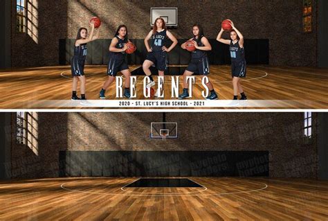 Panoramic Sports Banner Template Old School Basketball Sport Banner