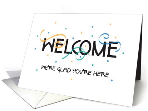 Business New Employee Welcome With Streamers And Confetti Card