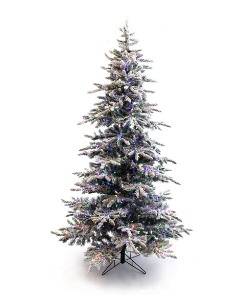Perfect Holiday 5 Pre Lit Slim Flocked Christmas Tree With Warm White