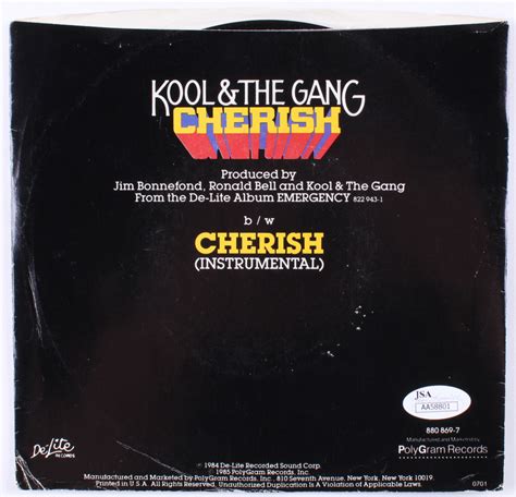 Kool And The Gang Cherish Vinyl Record Single Band Signed By 6 With